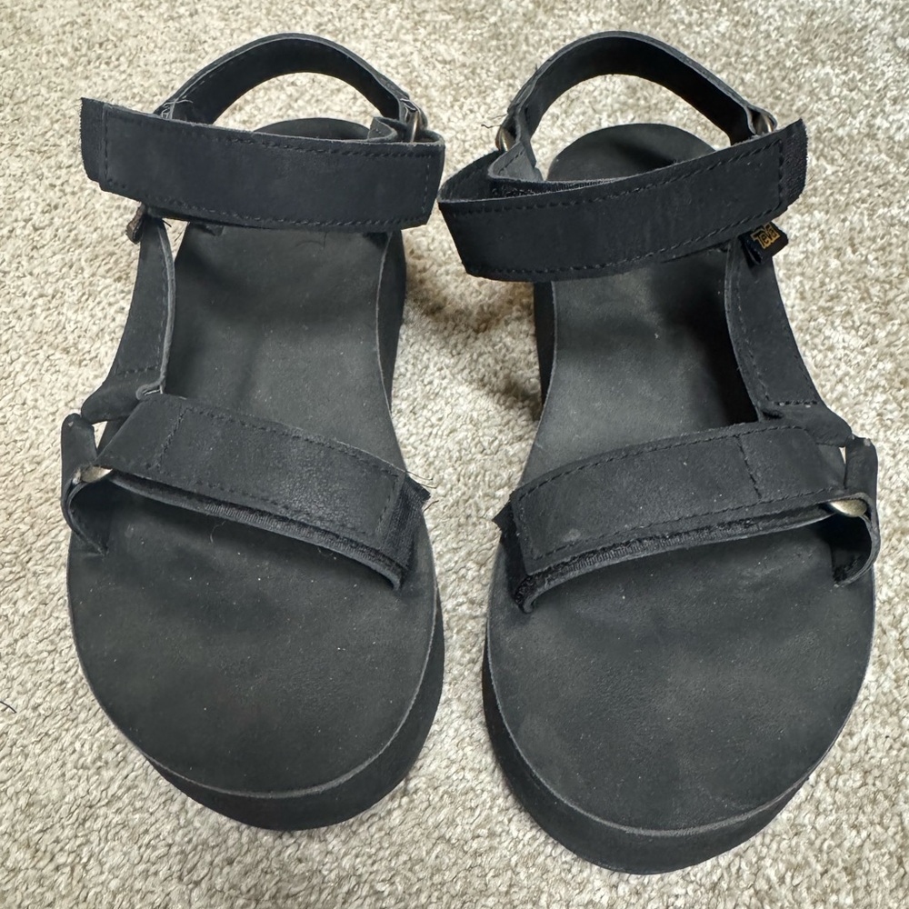 Black Teva Platform Sandals